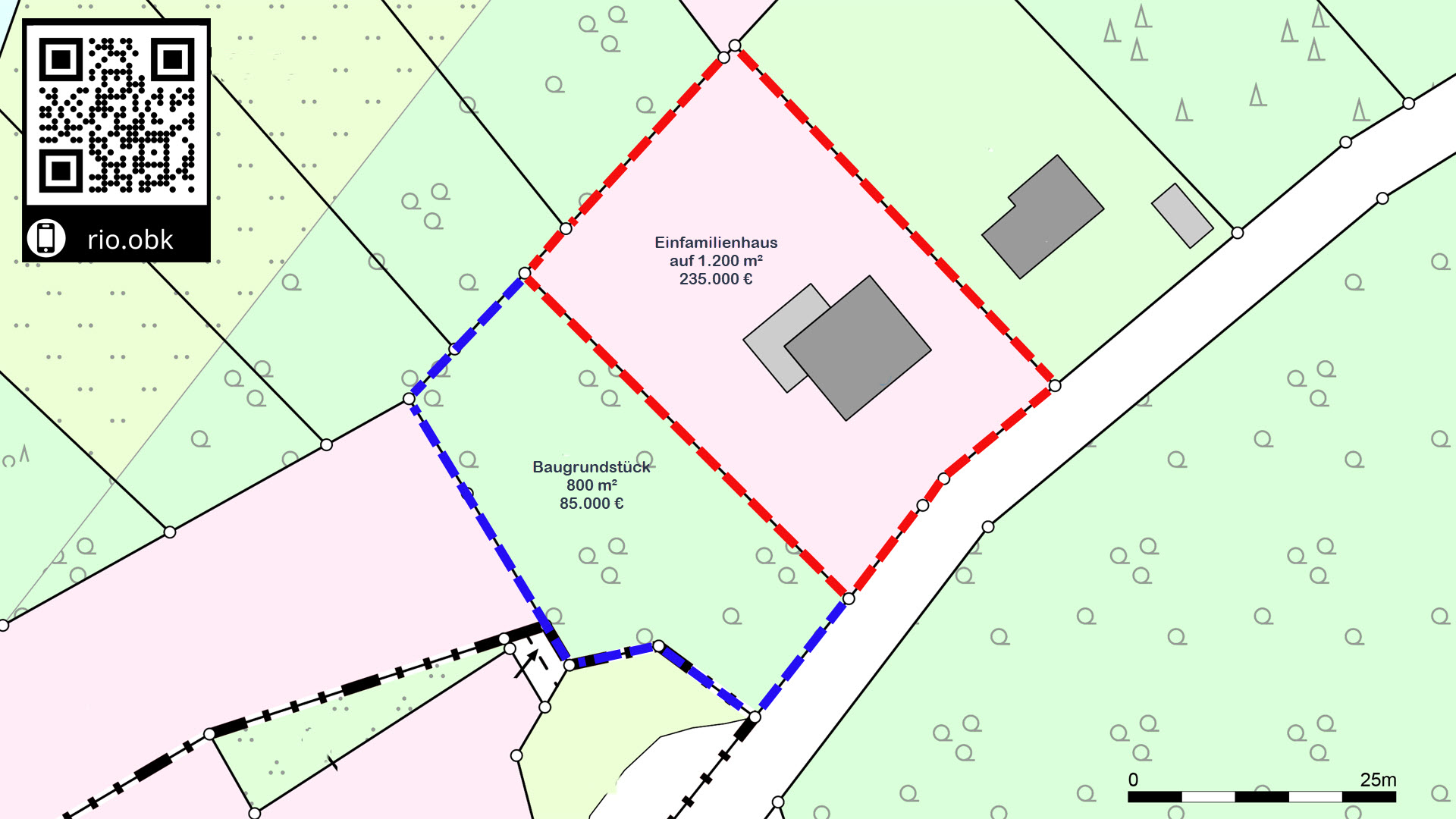 Reichshof-Sterzenbach: Ein- bis Zweifamilienhaus mit zwei Fischteichen, Lageplan - Haus und Baugrundstück